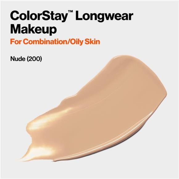 ColorStay Face Makeup, SPF 15,Medium-Full Coverage with Matte Finish, 200 Nude - Picture 4 of 10
